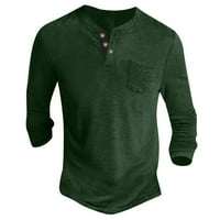 Muška grafička i vezena majica s dugim rukavima Proljeće i jesen dugi rukav tiskani pulover Duks zeleni