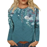 Bluze fragarn za začišćavanje žena $ okrugli vrat casual dugih rukava pulover dugih rukava majica s