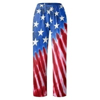 Ležerne pantalone za žene Žene Ležerne prilike za neovisnost Američka zastava Pants Baggy Elastična