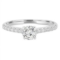 Veličanstvo Diamonds MD190239- 0. CTW okrugli dijamantni trellis pasijans sa akcentima zaručnički prsten