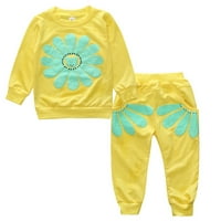 Dječje pulover odijelo žensko dijete suncokret dvodijelni set za dječake Dječje dukseve, žute godine