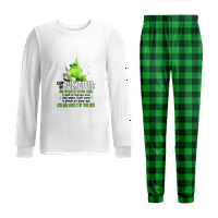 Podudarni obiteljski božićni pidžami setovi crtani monster zelene crne bivole veličine ispisa za djecu