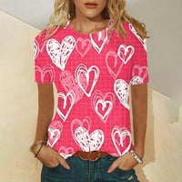 Valentinovo žensko čelno slatko srce grafički majica majica casual ljubavnika poklon kratkih rukava