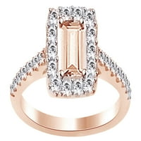 Bijeli prirodni dijamant Halo Vintage Style prsten u 14k žutom zlatu