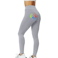 Gamaše za žene hlače Ženska tiskana visokog čvrstog ugradnje Sportske fitness breskve hlače struk joga