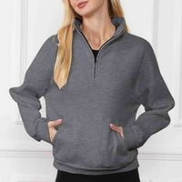 Shmport ženska polovica zip atletski duksevi pulover dukseve dugih rukava jesen zimsku odjeću