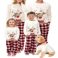 Božićna porodica Podudaranje pidžama set za odrasle dječje dječje jelene tiskarske vrhove + plaćene