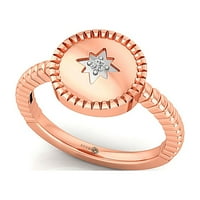 Prsten za dijamant Star Solitaire, 14K čvrsti zlatni prsten, obećaj prsten, poklon godišnjice, poklon