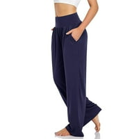 Hanzidakd ženske casual labavo široke noge ugodne hlače yoga duksevi duge udobne sportske hlače sa džepovima