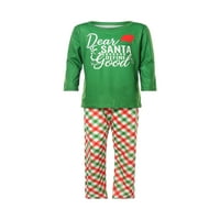 Gwiyeopda Porodična porodica Pijamas postavlja Božićno PJ's Pismo Ispis majica s dugim rukavima i rešetke