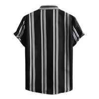 B91XZ Muška majica Ležerne prilike StHars Ljetna Ležerne košulje Bluzes Stripe Print bluza Kratki rukav
