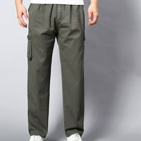Farstey muški elastični struk labav lagana radna odjeća casual teret povlačenje hlača sa više džepovima
