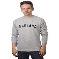 Daxton Oakland Duks atletski fit pulover CrewNeck Francuska Terry tkanina, hthgrey dukserica Crna slova,