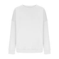 Duks za žene Fall vrhovi smiješna čvrsta odjeća majice s dugim rukavima Ležerna posada pulover Duks