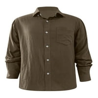 Sunsery Muška košulja za ovratnike, puna boja dugih rukava Labava jednostavna bluza