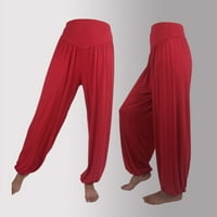 Wozhidaoke hlače za žene Ženske elastične labave ležerne pamučne meke joge sportske plesne harem hlače široke pantalone za noge za žene