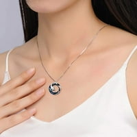 Korejska modna okrugla kristalna i ogrlica od delfina za žene za žene Dolphin privjesak Dizajner nakita