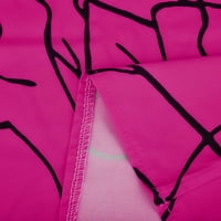 Hlače za žene modni halternecki zvuk košulja od tiskanih ženskih dama prevladavaju vruće ružičaste veličine