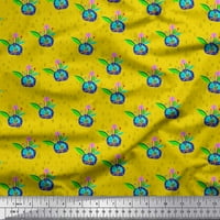 Soimoi Yellow Rayon tkanina Waterdrop i umjetnička cvjetna ispis tkanina sa širokim dvorištem