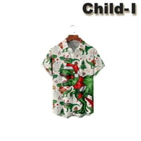 Smiješna djeca i muška božićna ležerna majica kratkih rukava Havajska majica sa džep na prsima više boja