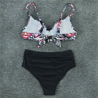 Kupaći kostim za žene Modne žene Print bikini set viseće struk kupaći kostim push-up podstavljeni kupaći