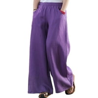 Avamo ženske hlače Sideni džepovi Loungewebrower Palazzo Pant Dame Dame Baggy Drži odmor Purple M