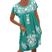 plus veličina haljina za žene pod ženskim ljuljačkama etničko ljeto plaža za odmor Boho midi haljina
