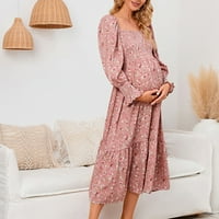 Kiplyki materinstvo plus veličina Esencijalne vještačke haljine trudna Ležerna moda Mali cvjetni tisak