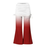 Široke pantalone za noge za žene elastične struk gradijent Yoga hlače Ležerne prilike labave vučne salone