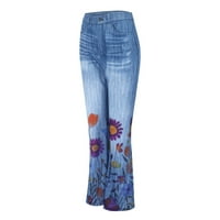 Follure ženski dugi višestruki izbor cvjetnih pristiglih povremenih barova hlača udobne mikro zapaljene hlače