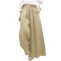 GATHRRGYP ženske hlače za čišćenje 5 dolara, ženska modna ljetna čvrsta povremena džep elastična struka