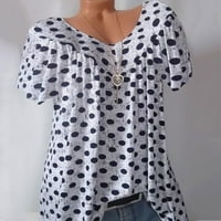 Žene plus veličine Casual Dot V izrez Daily Dnevni bluza s kratkim rukavima