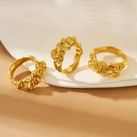 Zlatni prstenovi za žene 14K Gold ispunjeni prstenovi Izjava prsten Chunky nakit Poklon za teen Girls Comfort Fit veličine do 8