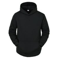 DNDKilg Basic Hoodie Lagani pulover Y2K džepni kapuljač s dugim rukavima s kapuljačom tankim dukserom za muškarce crne l