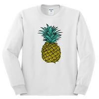 Divlji bobby, trendy tropsko ananas, moda, muška majica dugih rukava, bijela, xx-velika