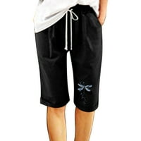 Ediodpoh Žene Ljeto pamučne pantalone hlače kratke hlače za vezanje plaže sa džepom pet bodova Lighweed