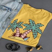Otok W Palm Trees Majica - Dizajn žena -Martprints, ženski medij