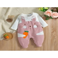 MA & Baby Baby Girls Easter Bunny Outfit Romper Dugi rukav Bodysuit jednodijelni kombinezon