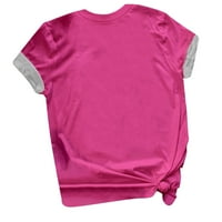 Naughtyhoohov ženski kratki rukav bluza s bluzom dojke za podizanje dojke za ispis majica majica