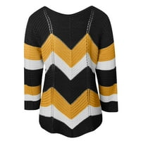 Kali_store ženski džemperi Žene pulover džemper kabela-pleteni dugi rukav okrugli džek sa okruglim vratom
