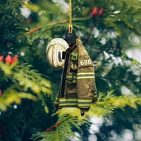 Fireman Tema Božićni privjesak DIY akril Xmas Xmas Festival ukrasi za zabavu