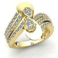 Originalna 1.5ctw okruglica Dijamantna ženska ženska bridalna ženska godišnjica angažovanog prstenastog krutog 14k ruža, bijeli ili žuti zlatnik GH SI1