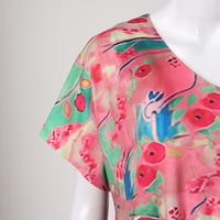 Manxivoo haljina za plažu Žene Ležerne prilike VLUS Dress Veličina bez rukava Dnevni print Maxi izrez