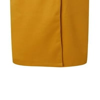 Abtel ženski kaput dvostruko grudi odjeća od karoserije za žene, povremeni poslovni kaput žuti s