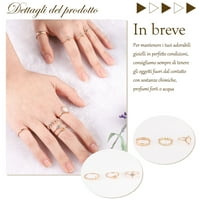 Set Bohemian Style Prsteni Zlatno kolor Rhinestones Star Moon Legura prstena za vjenčanje