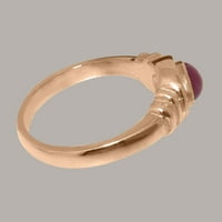 Britanci napravio 9K ružičastog prirodnog rubinskog rubnog rubnog rubnog rubnog zaručnog prstena - Opcije veličine - veličine 7