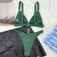 Babysbule Womens kupaći klirence Ženski čvrsti set kupaći kostim Dvije punjene grudnjake kupaće odjeće