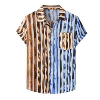 Muška povremena modna majica Top cvjetni havajski patchwork ispisani vrhovi majica kratkih rukava košulja
