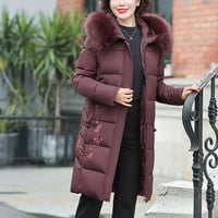 Symoidni ženski kaputi i jakne - zima plus srednje dužine tanka podstavljena jakna majčino pamučni kaput