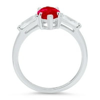 2.0ct markise rezan crveni simulirani rubin 14k bijelo zlatni godišnjica angažmana kamena prstena veličine